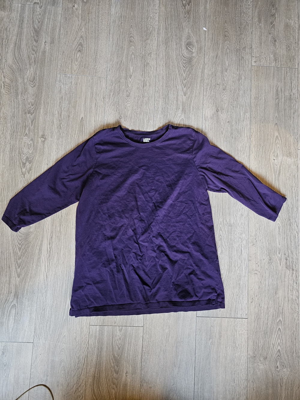Lands' End Deep Purple Long Sleeve Crewneck Tee